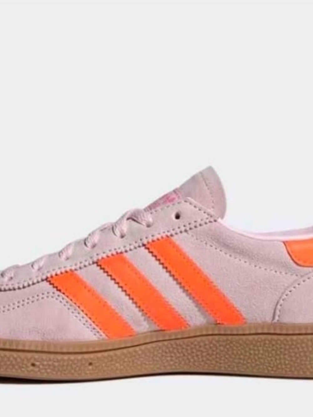 adidas Women's Gazelle Spezial Suede Sneaker - Pink with Orange Stripes - Picture 6 of 10